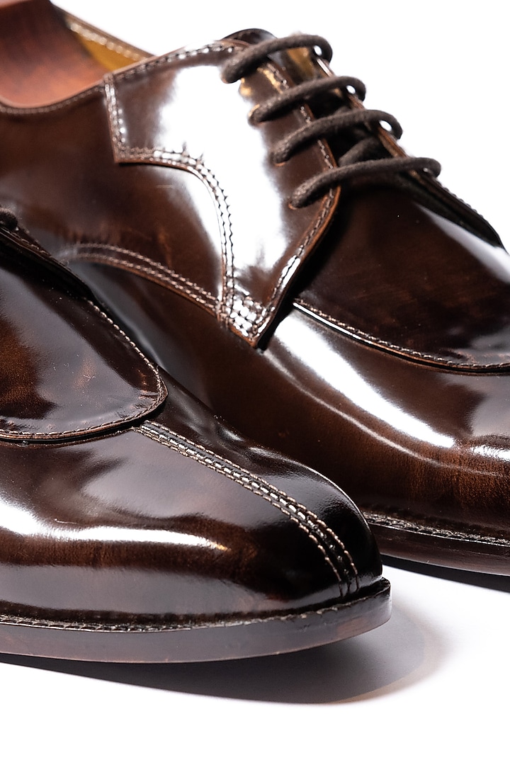 Burnt Deep Brown Leather Shoes by ARTIMEN at Pernia's Pop Up Shop