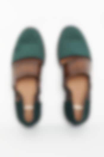 Green Velvet Sandals by ARTIMEN