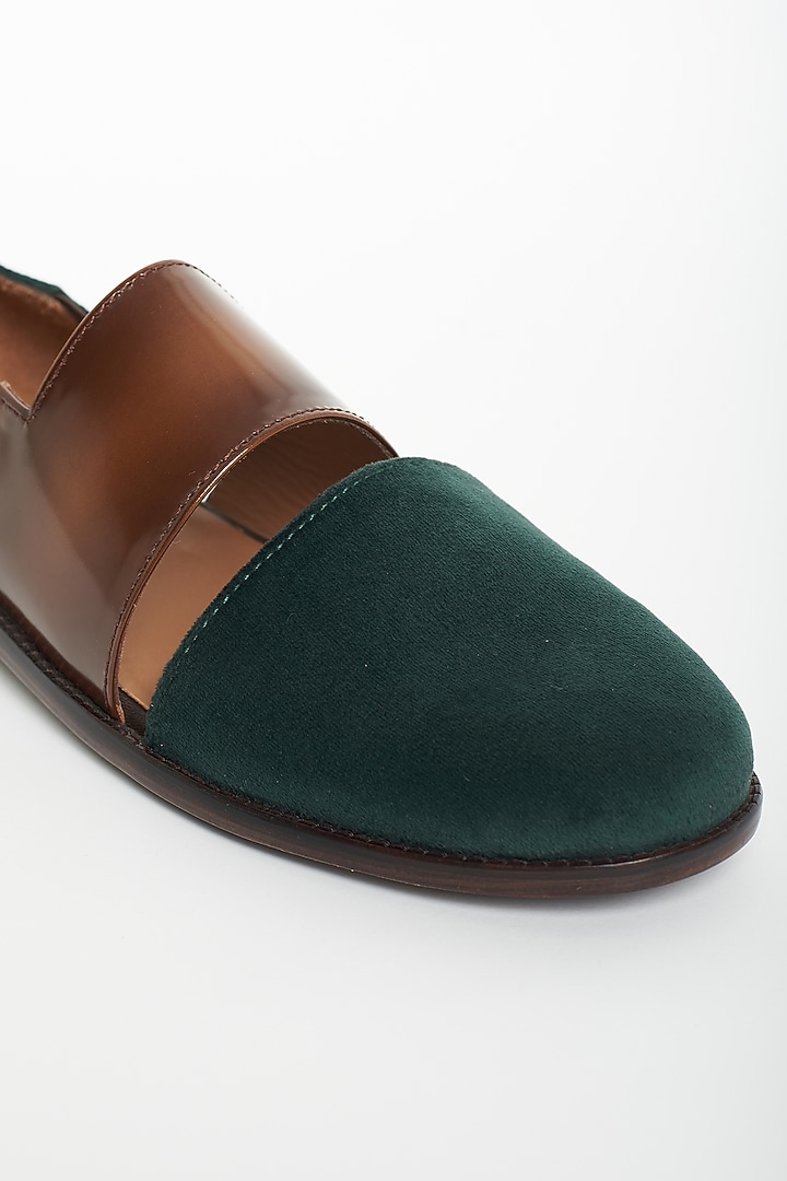 Green Velvet Sandals by ARTIMEN at Pernia's Pop Up Shop