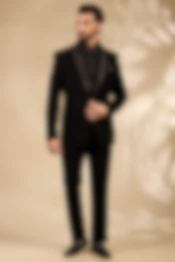 Black Premium Imported Suiting Fabric Tuxedo Set by ARTIMEN at Pernia's Pop Up Shop