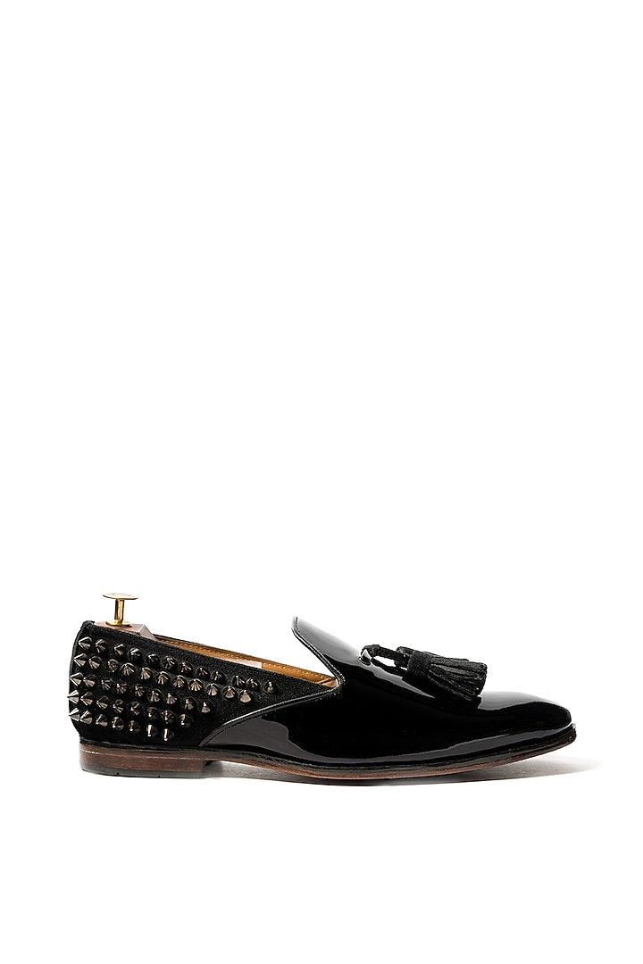 Black Leather & Velvet Loafers by ARTIMEN at Pernia's Pop Up Shop