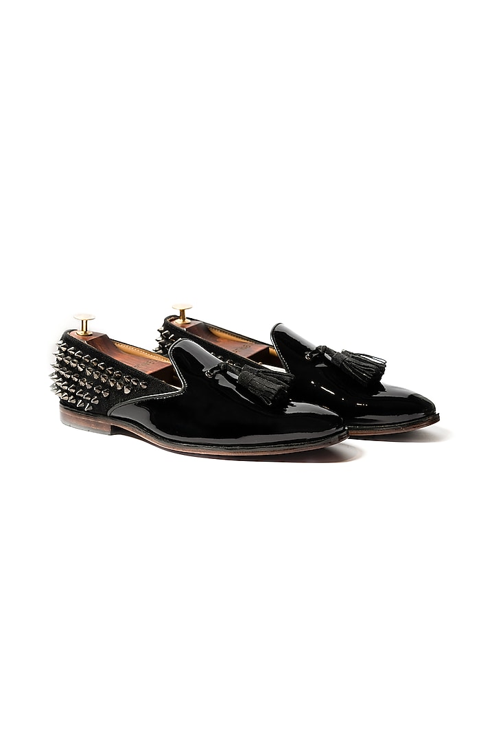 Black Leather & Velvet Loafers by ARTIMEN at Pernia's Pop Up Shop