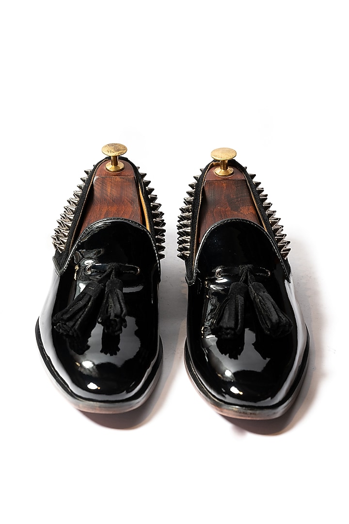 Black Leather & Velvet Loafers by ARTIMEN at Pernia's Pop Up Shop