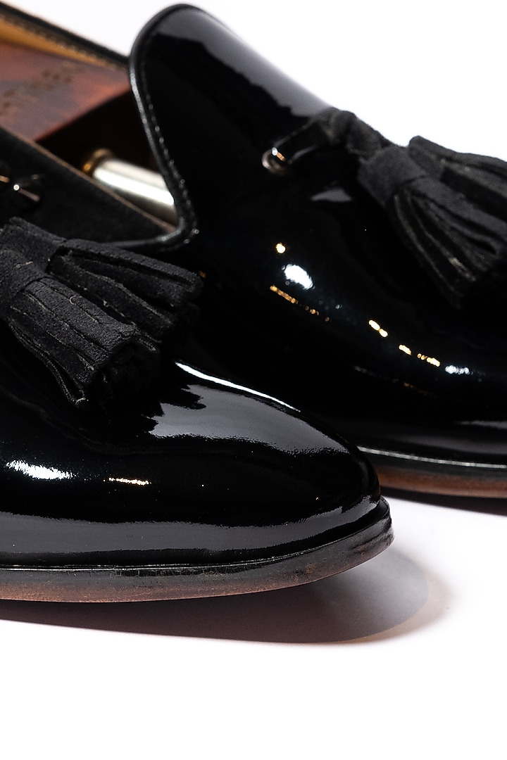 Black Leather & Velvet Loafers by ARTIMEN at Pernia's Pop Up Shop