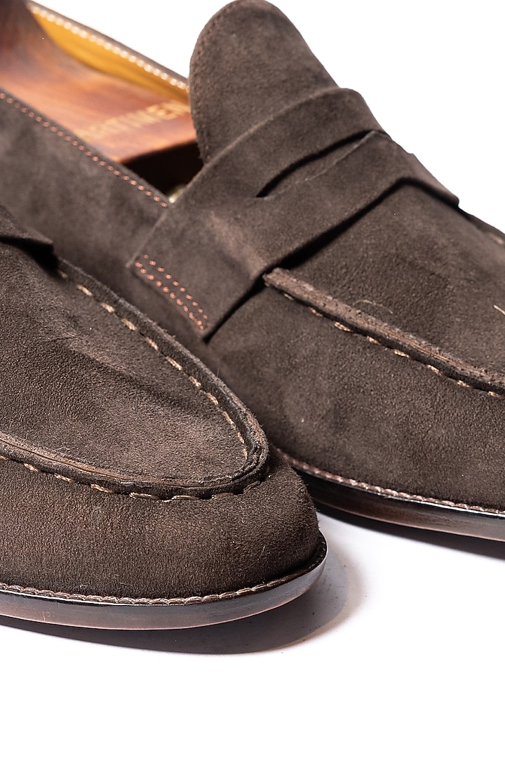 Brown Suede Leather Loafers by ARTIMEN at Pernia's Pop Up Shop