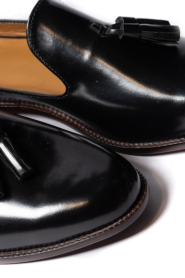 Black Leather Mules by ARTIMEN at Pernia's Pop Up Shop