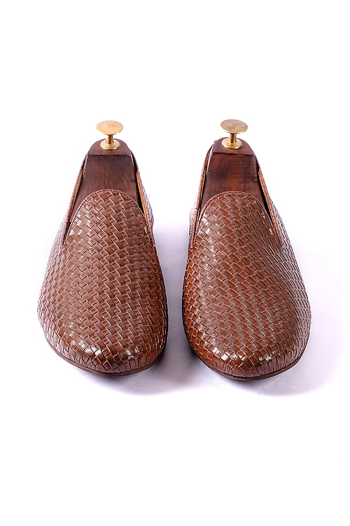 Brown Woven Shoes by ARTIMEN