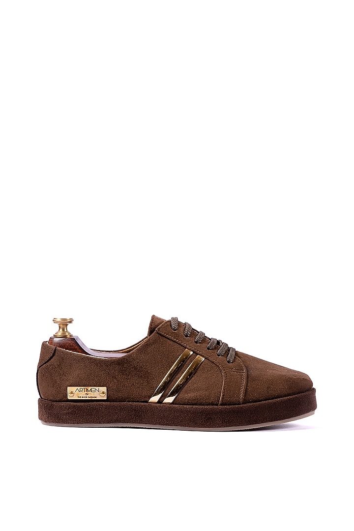 Brown Velvet Loafers by ARTIMEN at Pernia's Pop Up Shop