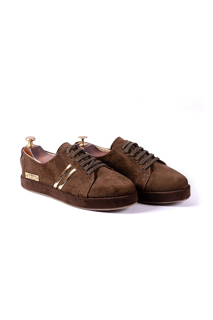 Brown Velvet Loafers by ARTIMEN at Pernia's Pop Up Shop