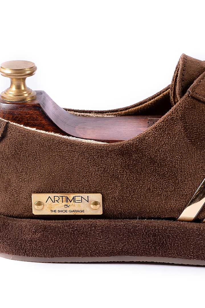 Brown Velvet Loafers by ARTIMEN at Pernia's Pop Up Shop