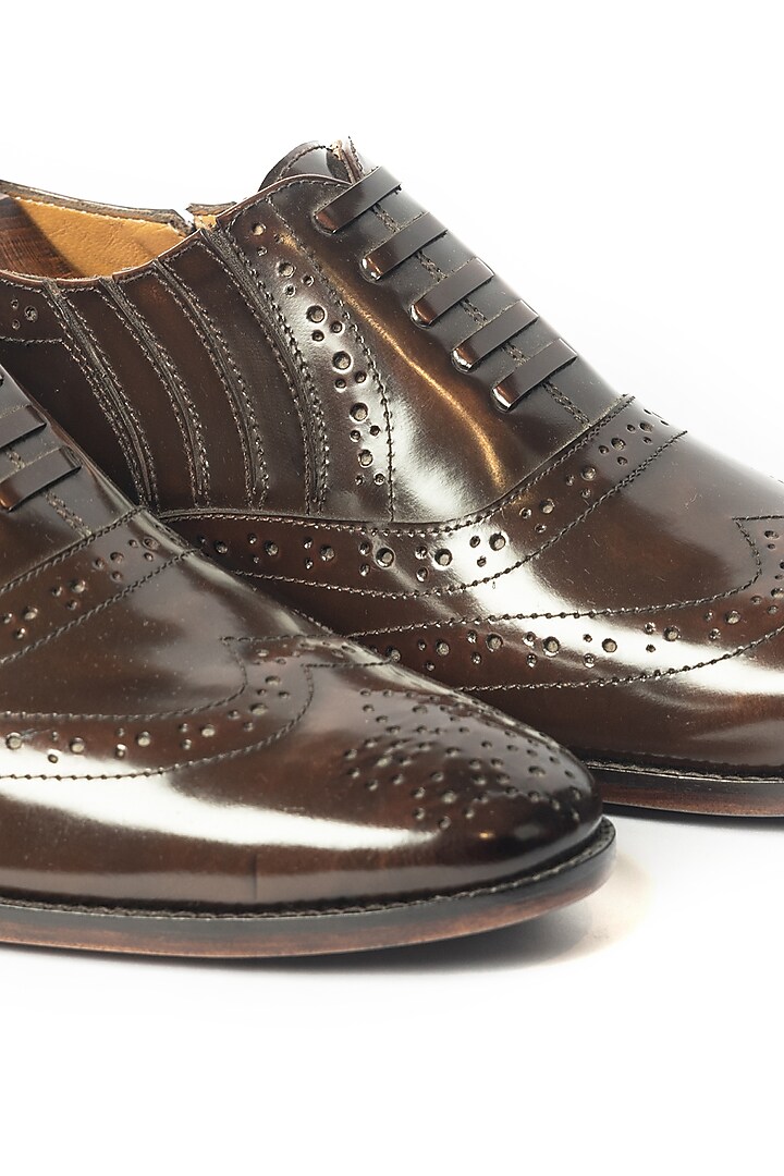 Deep Brown Leather Handcrafted Shoes by ARTIMEN at Pernia's Pop Up Shop