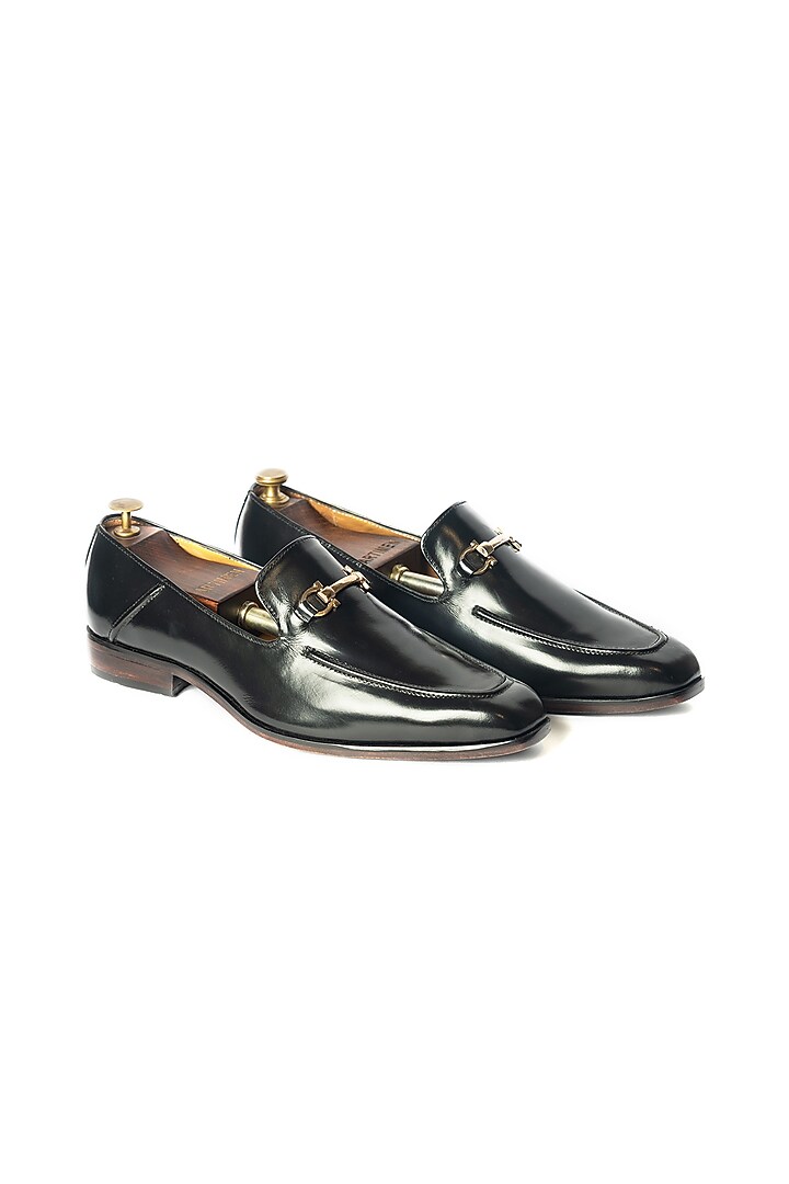 Black Leather Horsebit Loafers by ARTIMEN at Pernia's Pop Up Shop