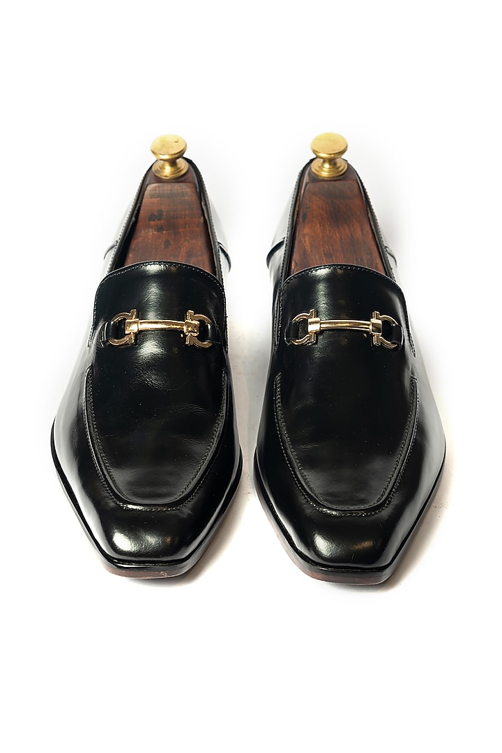 Black Leather Horsebit Loafers by ARTIMEN at Pernia's Pop Up Shop
