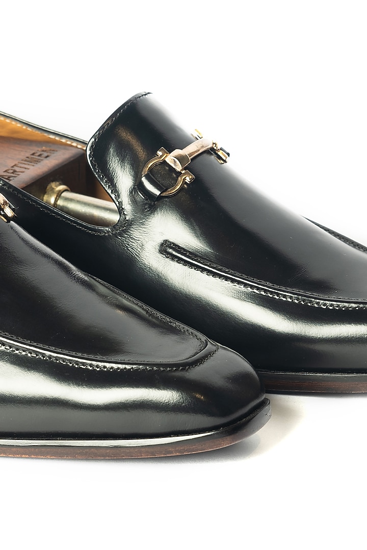 Black Leather Horsebit Loafers by ARTIMEN at Pernia's Pop Up Shop