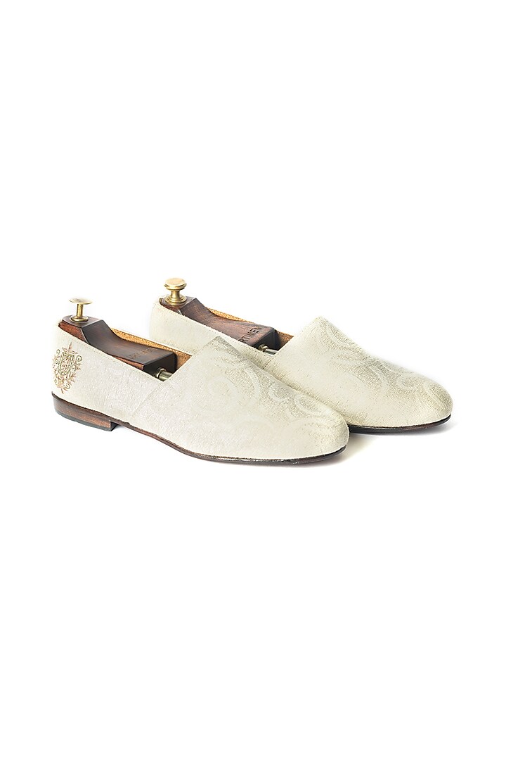 Off-White Stone Washed Motifs Embroidered Shoes by ARTIMEN at Pernia's Pop Up Shop