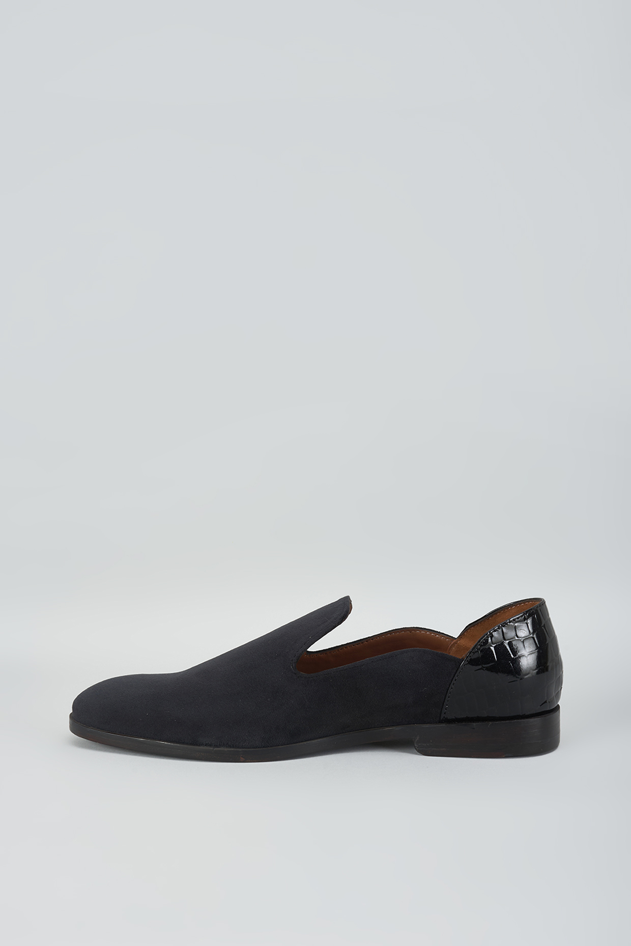 Black Velvet & Leather Hand Embroidered Shoes by ARTIMEN