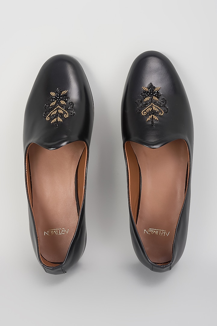 Black Leather Mojaris by ARTIMEN