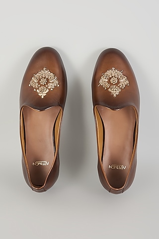 Brown Leather Mojaris by ARTIMEN
