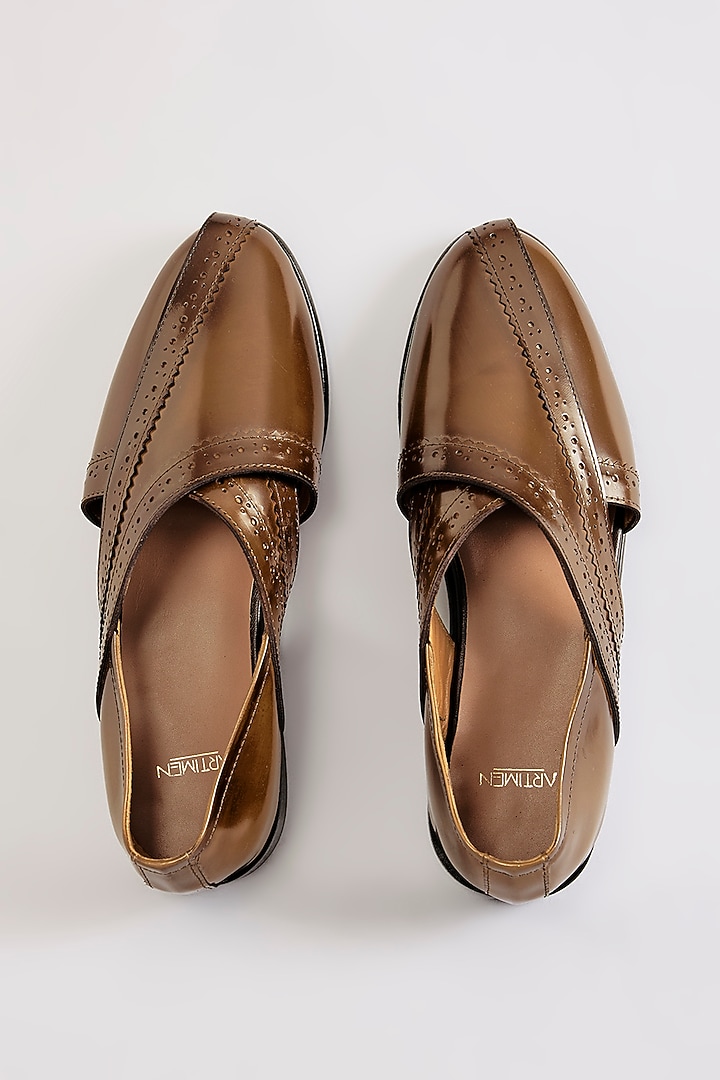 Brown Leather Loafers by ARTIMEN at Pernia's Pop Up Shop