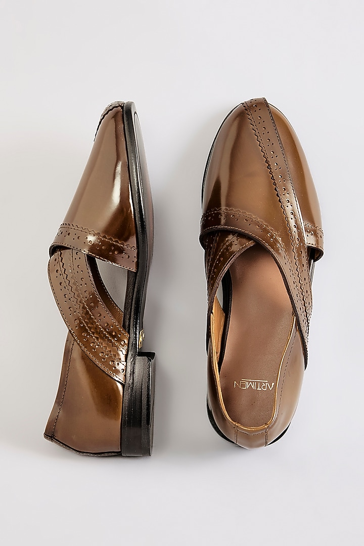 Brown Leather Loafers by ARTIMEN at Pernia's Pop Up Shop