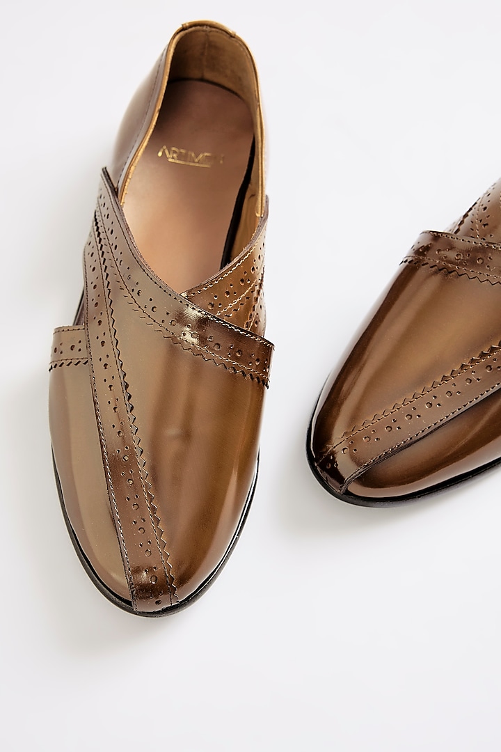 Brown Leather Loafers by ARTIMEN at Pernia's Pop Up Shop