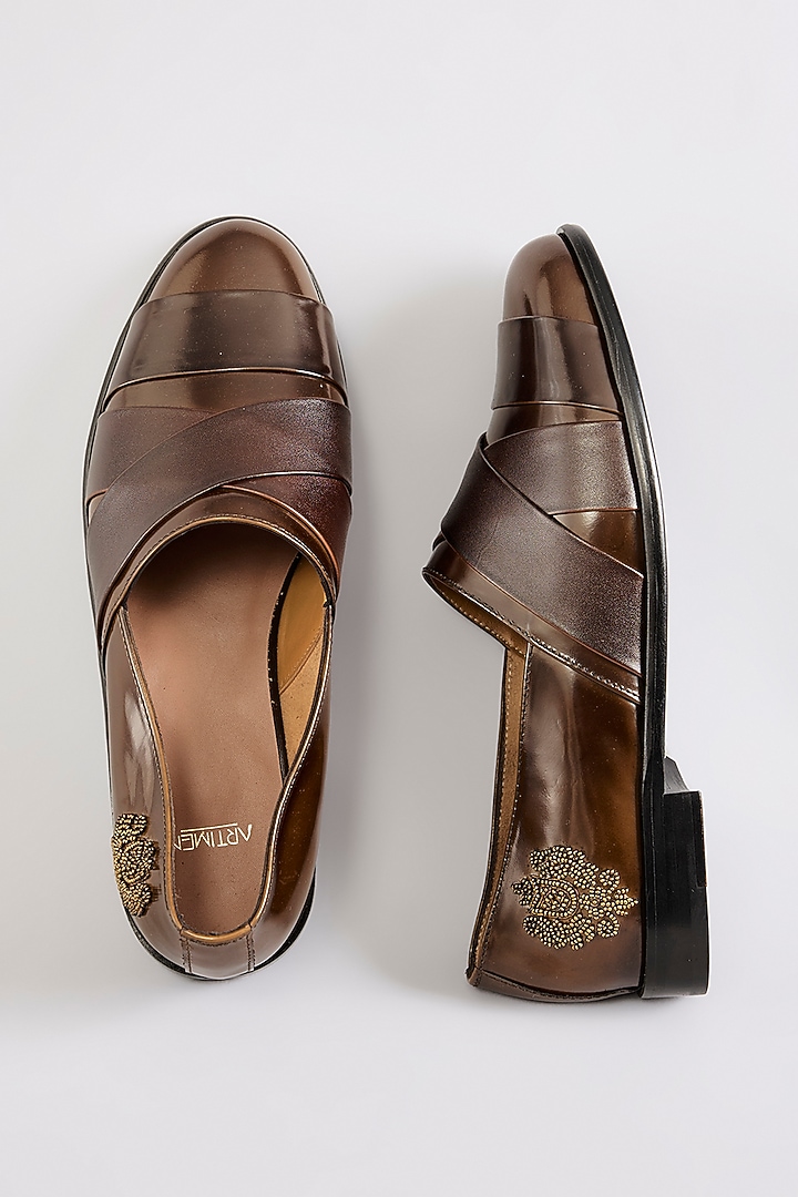 Brown Leather Loafers by ARTIMEN at Pernia's Pop Up Shop