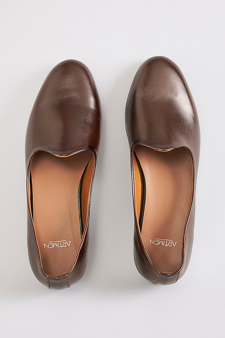 Dark Brown Leather Loafers by ARTIMEN at Pernia's Pop Up Shop