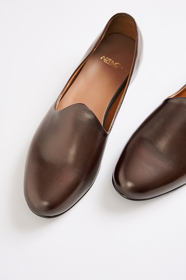 Dark Brown Leather Loafers by ARTIMEN at Pernia's Pop Up Shop