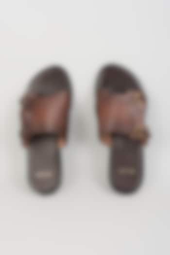 Brown Leather Sandals by ARTIMEN at Pernia's Pop Up Shop