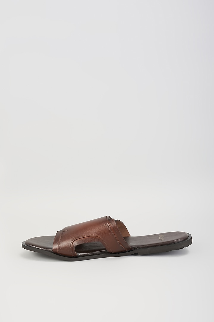 Brown Leather Sandals by ARTIMEN at Pernia's Pop Up Shop