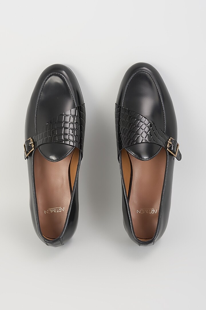 Black Leather Loafers by ARTIMEN at Pernia's Pop Up Shop