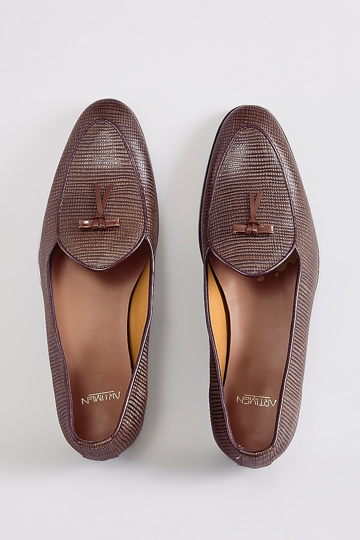 Brown Leather Loafers by ARTIMEN at Pernia's Pop Up Shop