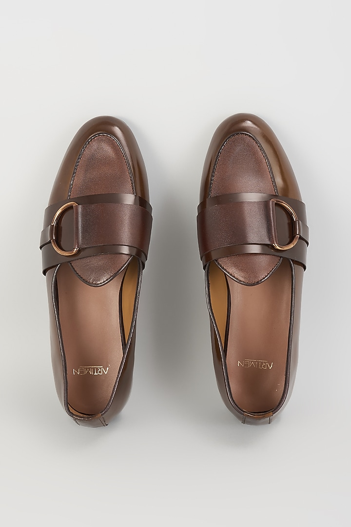 Brown Leather Loafers by ARTIMEN at Pernia's Pop Up Shop