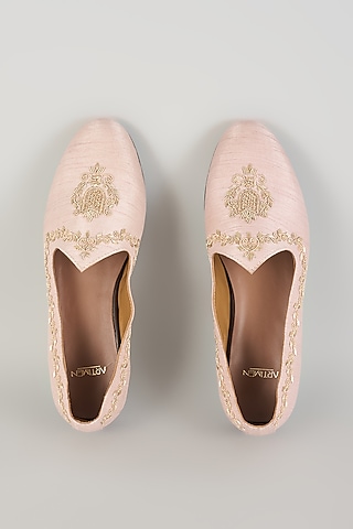 Rust Pink Leather Mojaris by ARTIMEN