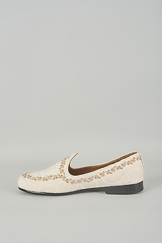 Ivory Leather Mojaris by ARTIMEN