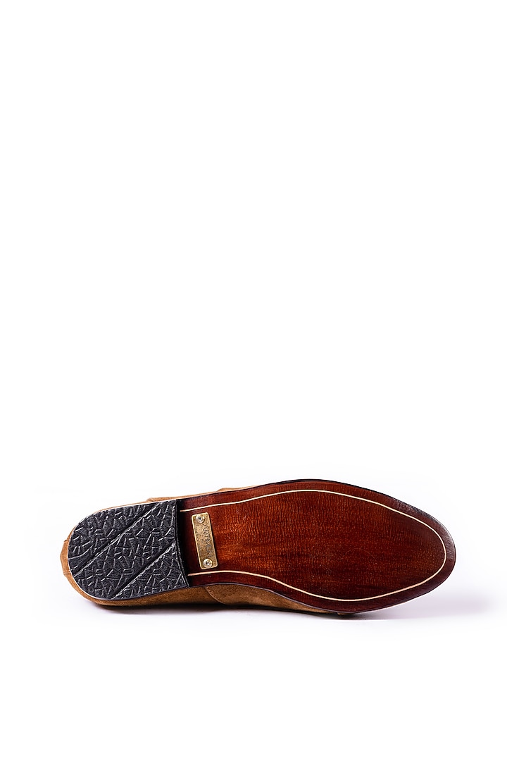Tan Leather Suede Loafers by ARTIMEN at Pernia's Pop Up Shop