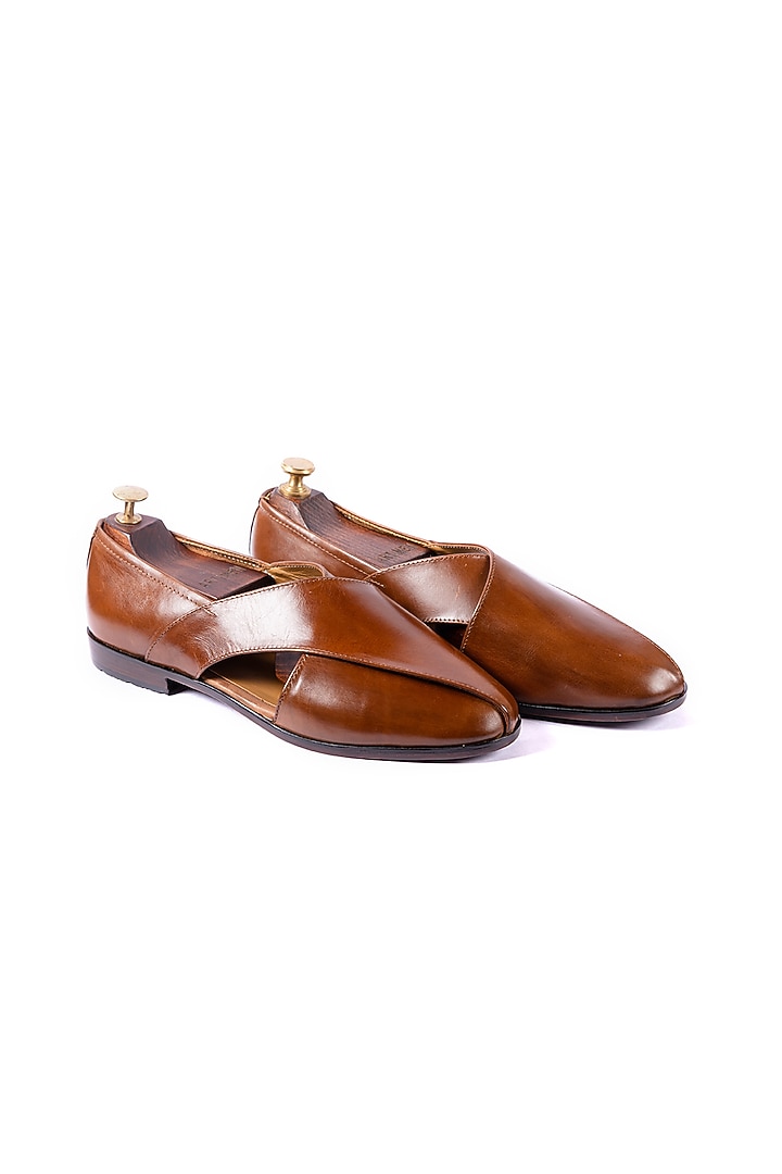Burnt Tan Leather Loafers by ARTIMEN at Pernia's Pop Up Shop