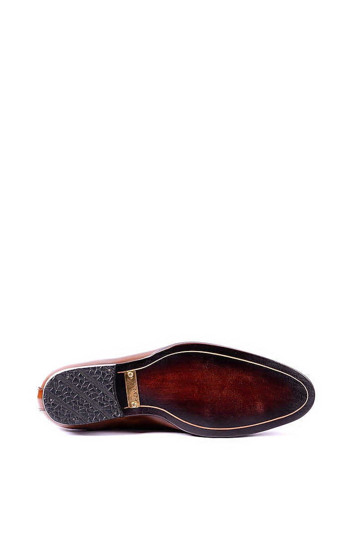 Burnt Tan Leather Handcrafted Loafers by ARTIMEN at Pernia's Pop Up Shop