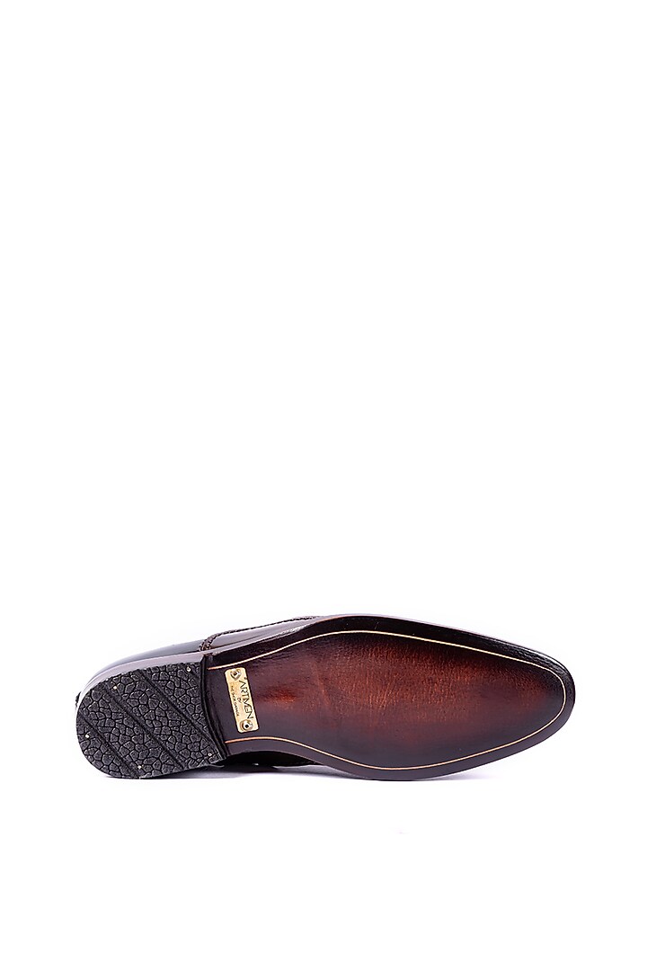 Black Leather Handcrafted Brogue Shoes by ARTIMEN at Pernia's Pop Up Shop