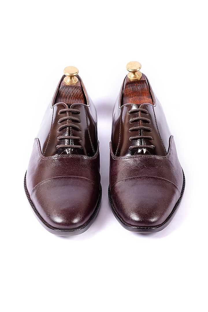 Deep Brown Hand Painted Shoes by ARTIMEN