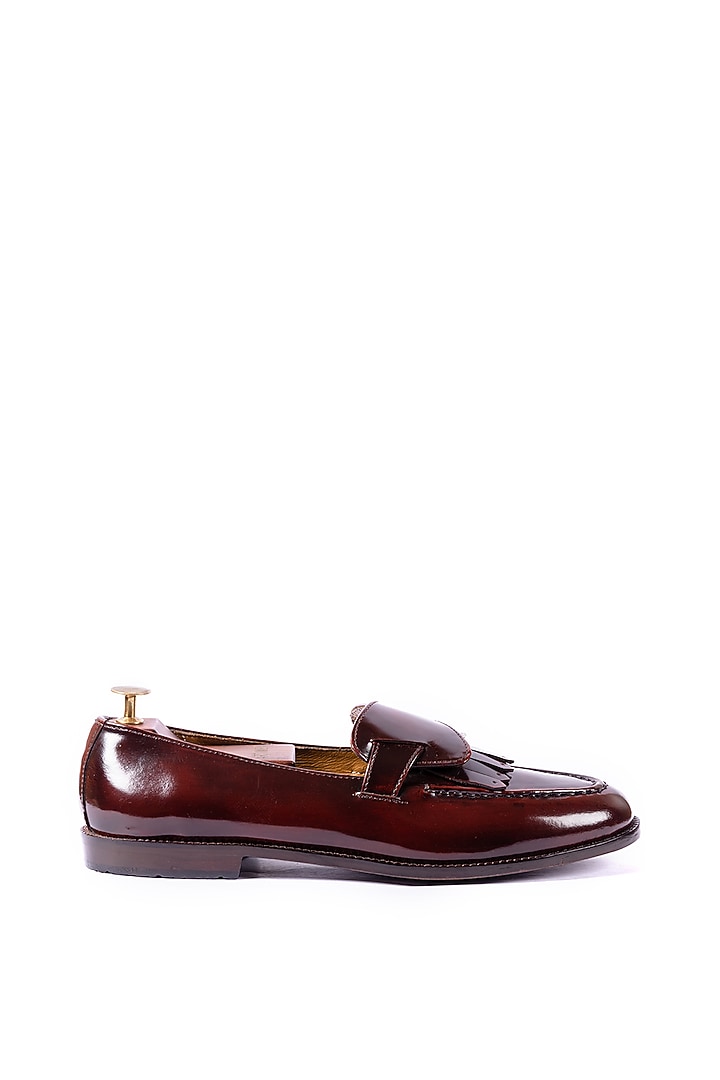 Burnt Cherry Leather Handcrafted Loafers by ARTIMEN at Pernia's Pop Up Shop