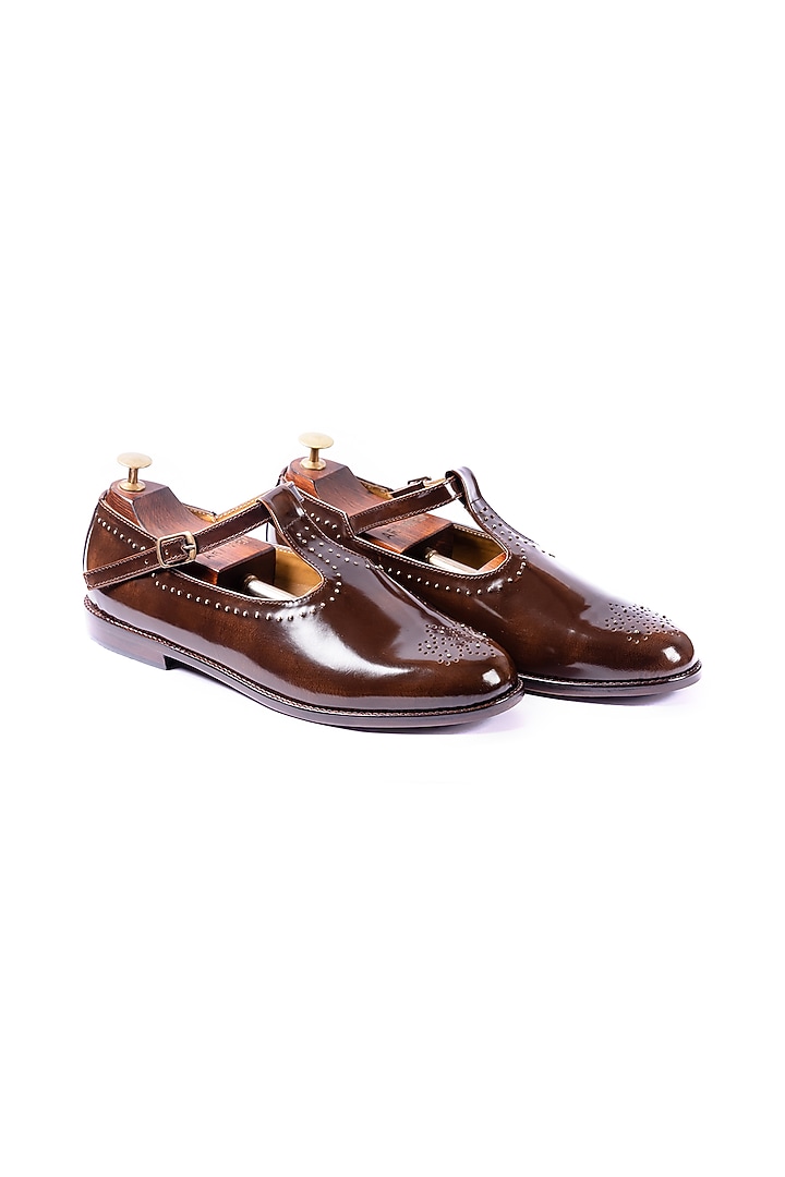 Deep Brown Leather Handcrafted Sandals by ARTIMEN at Pernia's Pop Up Shop