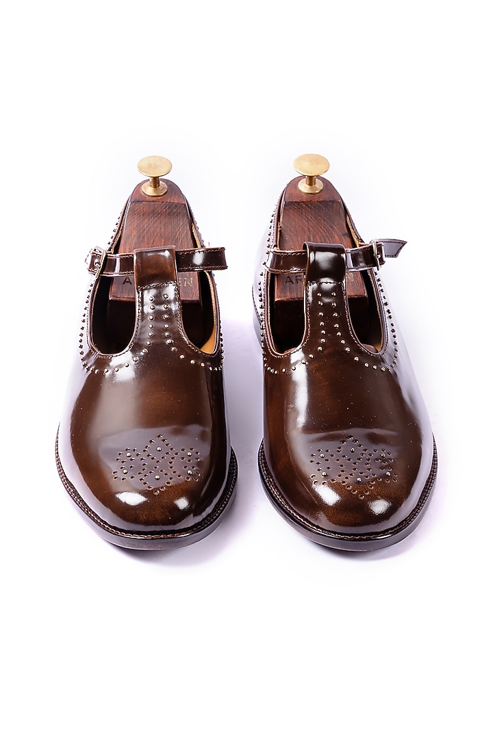 Deep Brown Leather Handcrafted Sandals by ARTIMEN at Pernia's Pop Up Shop