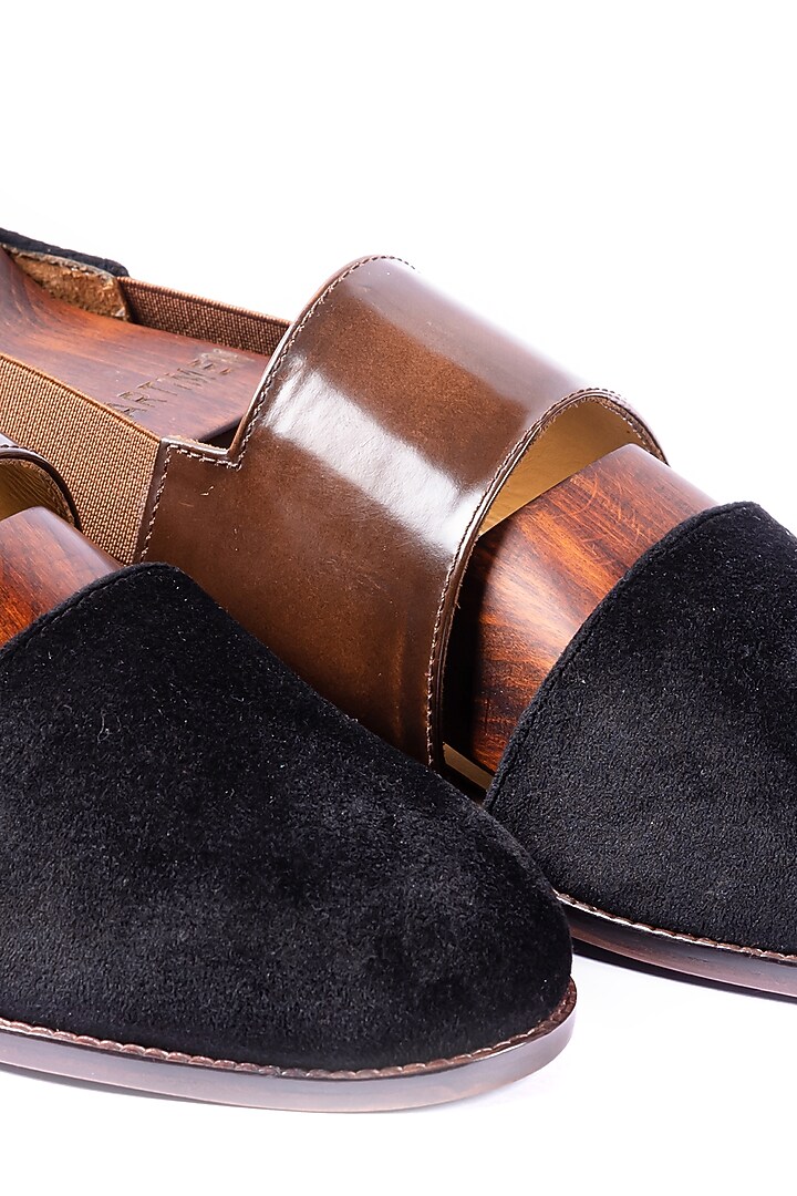 Black & Brown Leather Sandals by ARTIMEN at Pernia's Pop Up Shop