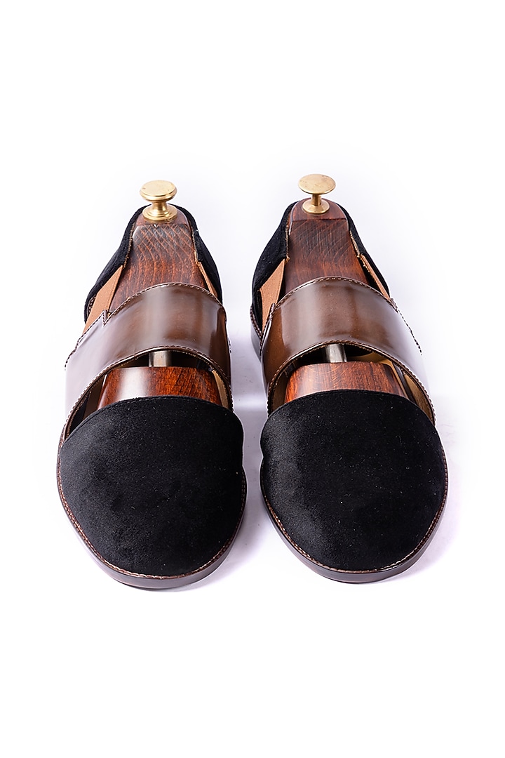 Black & Brown Leather Sandals by ARTIMEN at Pernia's Pop Up Shop