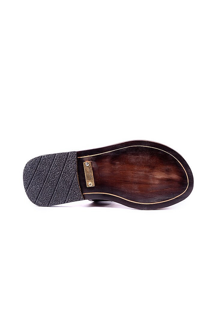 Deep Brown Leather Slippers by ARTIMEN at Pernia's Pop Up Shop