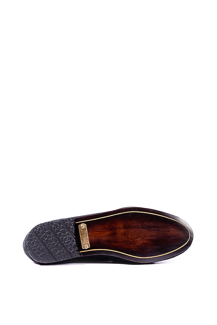 Black & Brown Leather Suede Loafers by ARTIMEN at Pernia's Pop Up Shop