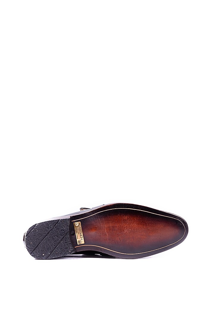 Black Leather Handcrafted Loafers by ARTIMEN at Pernia's Pop Up Shop