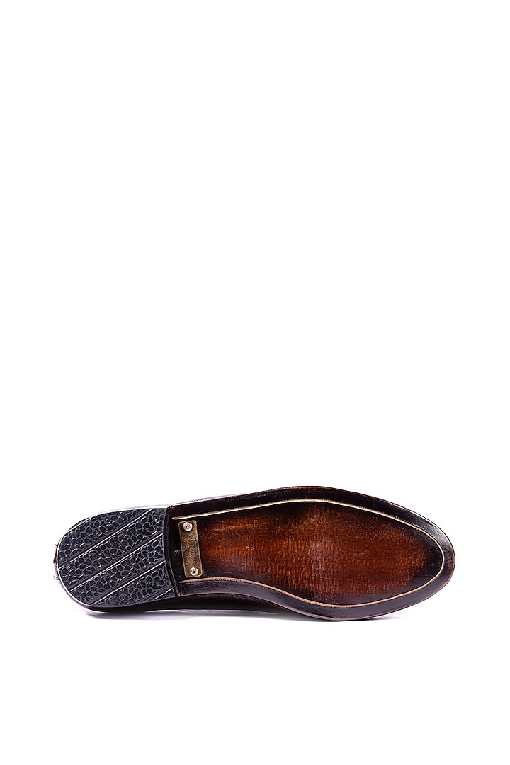 Brown Handwoven Leather Loafers by ARTIMEN at Pernia's Pop Up Shop