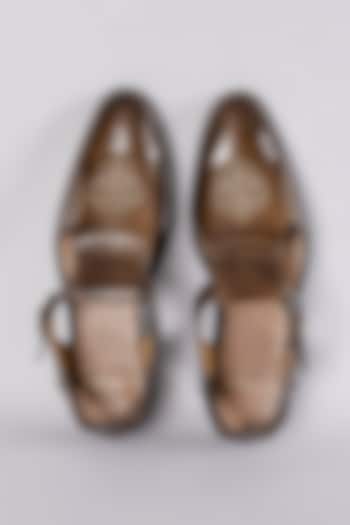 Brown Leather Handcrafted Sandals by ARTIMEN at Pernia's Pop Up Shop